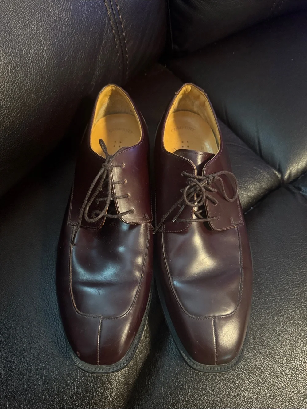Rockport Burgundy Leather Split Toe Derby Dress Shoes APM1235E Men Size 10 1/2 W